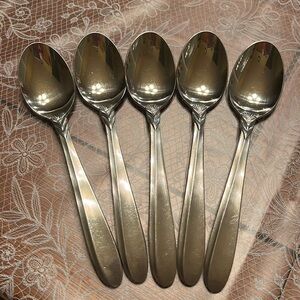 🥄 Berkley Stainless Vintage Sea Spray Spoons JAPAN Set of 5 teaspoons VGUC